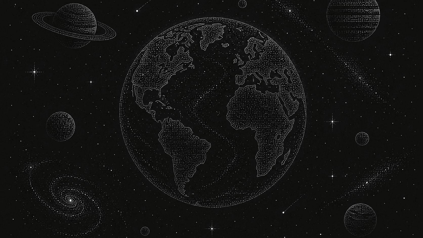 Pixel-Art-Illustration der Erde im Weltraum, Sinnbild für Verantwortung gegenüber Mensch und Umwelt